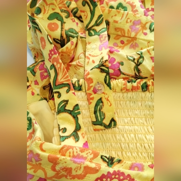 Price Is Firmband of the free Floral Maxi Dress Fuchsia Yellow Orange Pink Green - Picture 9 of 13